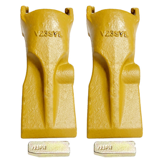 BDI Wear Parts V23SYL Esco Style Dirt Bucket Teeth Digging Tooth with V23PN Pins - 2 Set
