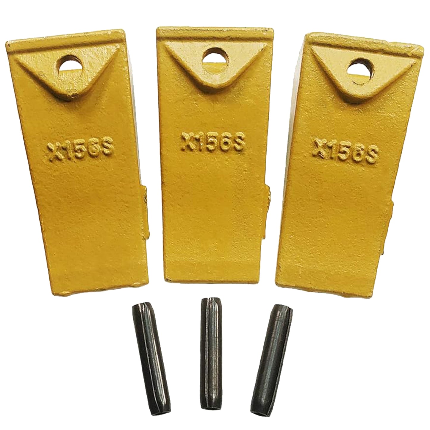 BDI Wear Parts X156S Short Dirt Teeth Hensley Style Bucket Teeth/Tooth with P156 Roll Pins - 3 Pack