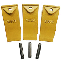 BDI Wear Parts X156S Short Dirt Teeth Hensley Style Bucket Teeth/Tooth with P156 Roll Pins - 3 Pack