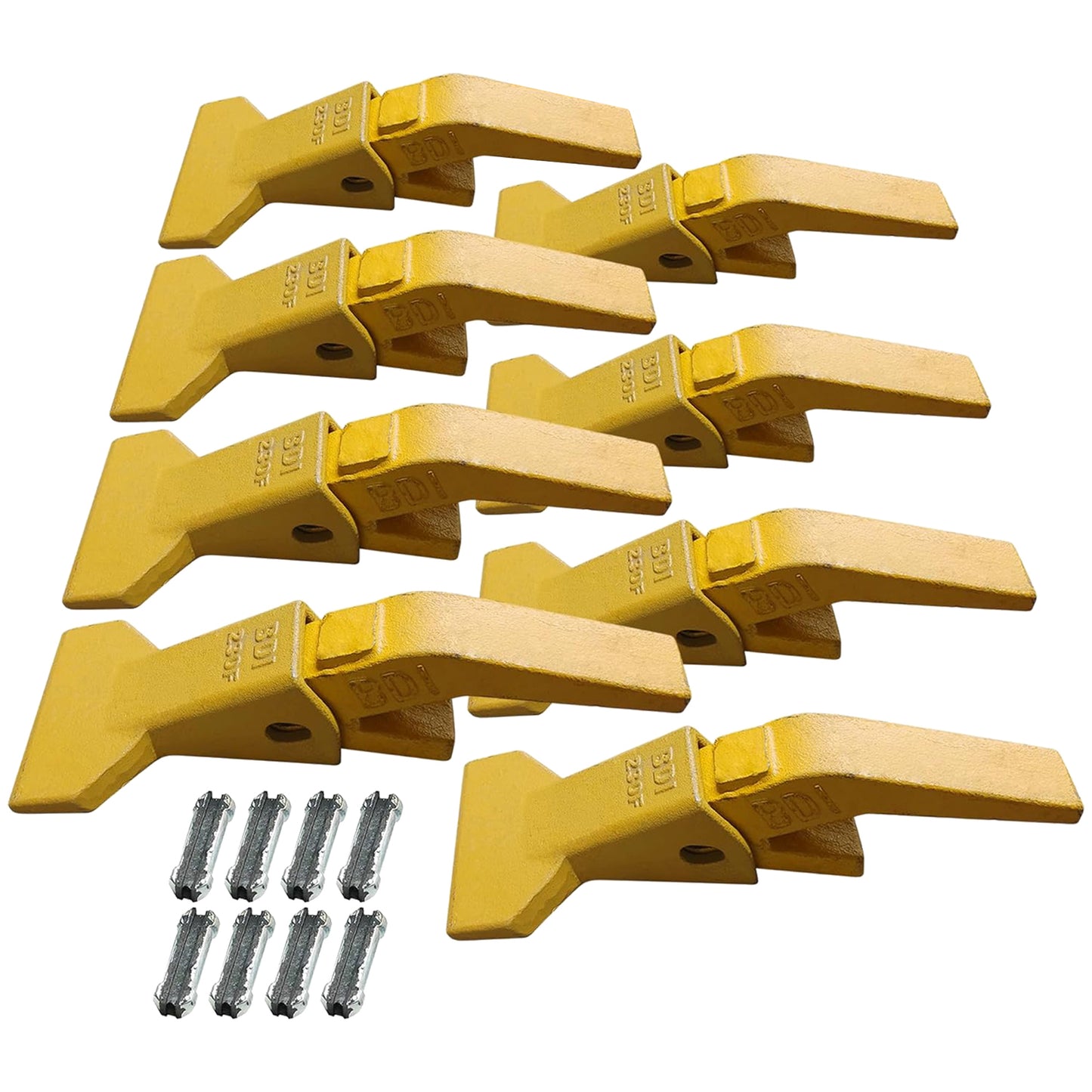 BDI Wear Parts Assembly U43792 Bucket Tooth Adapter +230 Series 230F Bucket Teeth with TF23P Flex Pin/Weld on Bucket Teeth Compatible with Hensley Excavator - 1 Set