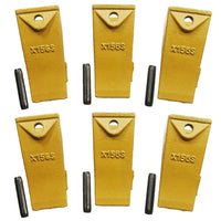 BDI Wear Parts X156S Short Dirt Teeth Hensley Style Bucket Teeth/Tooth with P156 Roll Pins - 6 Pack