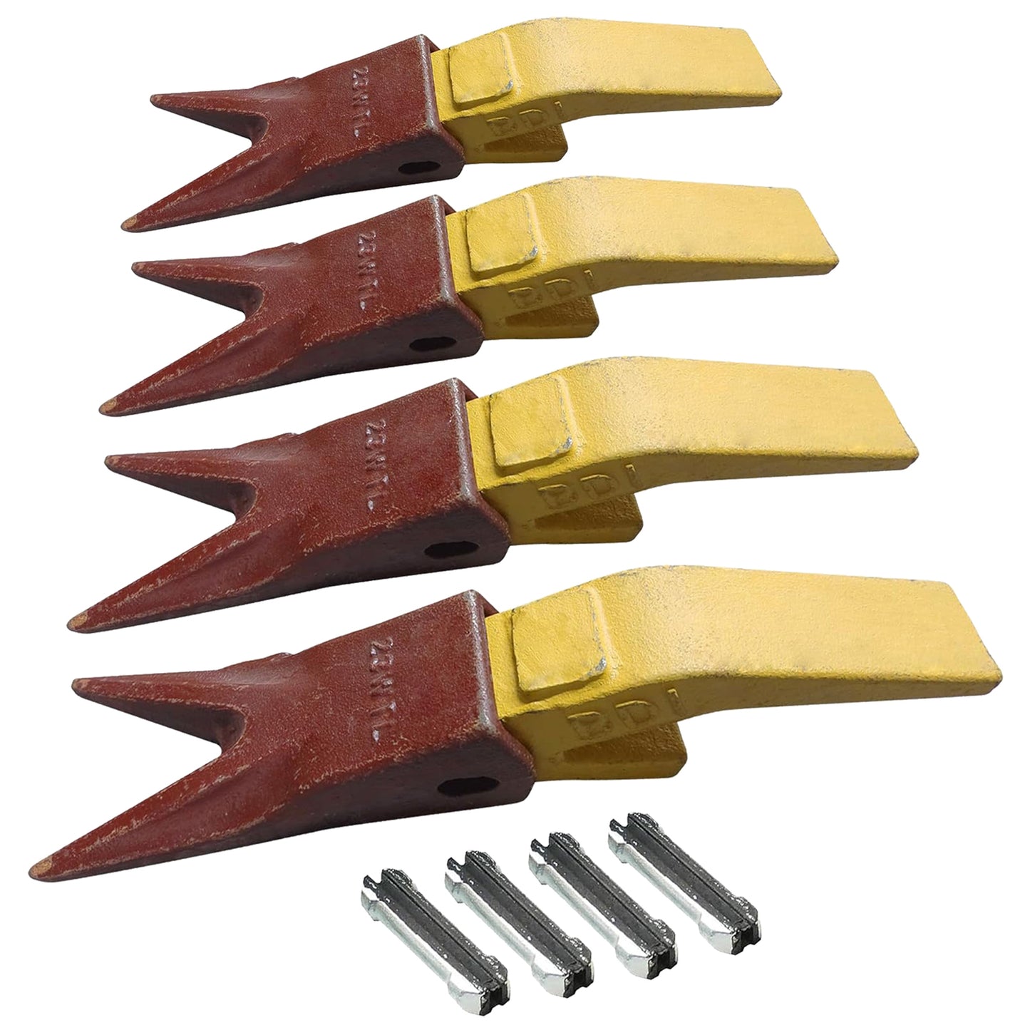 BDI Wear Parts Assembly U43792 Bucket Tooth Adapter +23 23WTL Bucket Teeth with TF23P Flex Pins/Weld on Bucket Teeth Compatible with Hensley Excavator