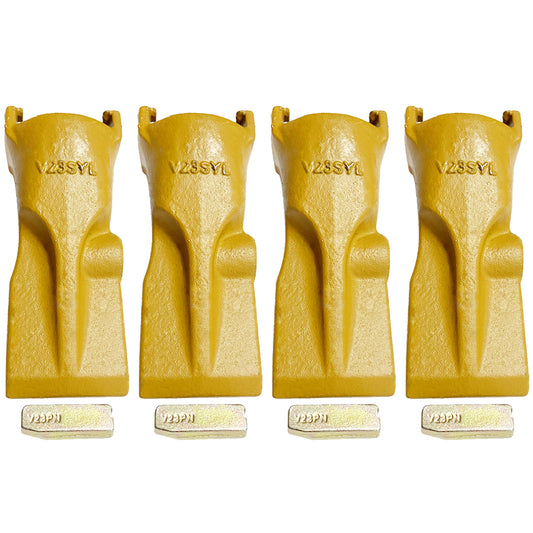 BDI Wear Parts V23SYL Esco Style Dirt Bucket Teeth Digging Tooth with V23PN Pins - 4 Set