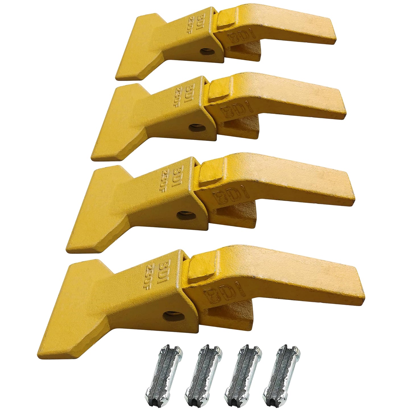 BDI Wear Parts Assembly U43792 Bucket Tooth Adapter +230 Series 230F Bucket Teeth with TF23P Flex Pin/Weld on Bucket Teeth Compatible with Hensley Excavator - 1 Set