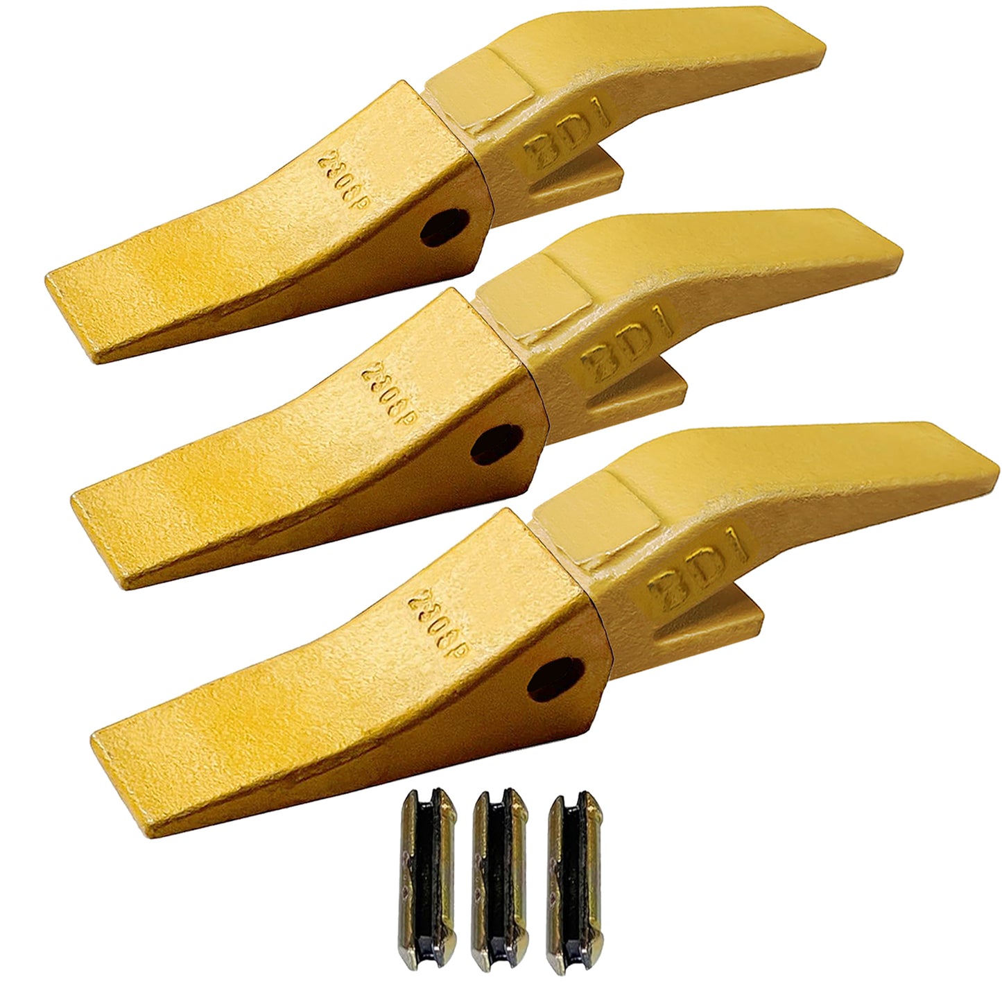 BDI Wear Parts Assembly U43792 Bucket Tooth Adapter + 230SP Casting Bucket Teeth with TF23P Flex Pins/Weld on Bucket Teeth Compatible with Hensley Excavator