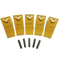 BDI Wear Parts X156S Short Dirt Teeth Hensley Style Bucket Teeth/Tooth & P156 Roll Pins - 5 Pack