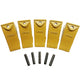 BDI Wear Parts X156S Short Dirt Teeth Hensley Style Bucket Teeth/Tooth & P156 Roll Pins - 5 Pack