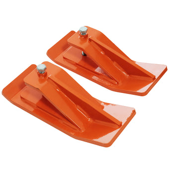 compare product 2PCS Tractor Bucket Protector Heavy Duty Steel Snow Plow Attachments Skid Edge Protector Turf Tamer Skid Protector with Lock Nuts and Bolts - Orange