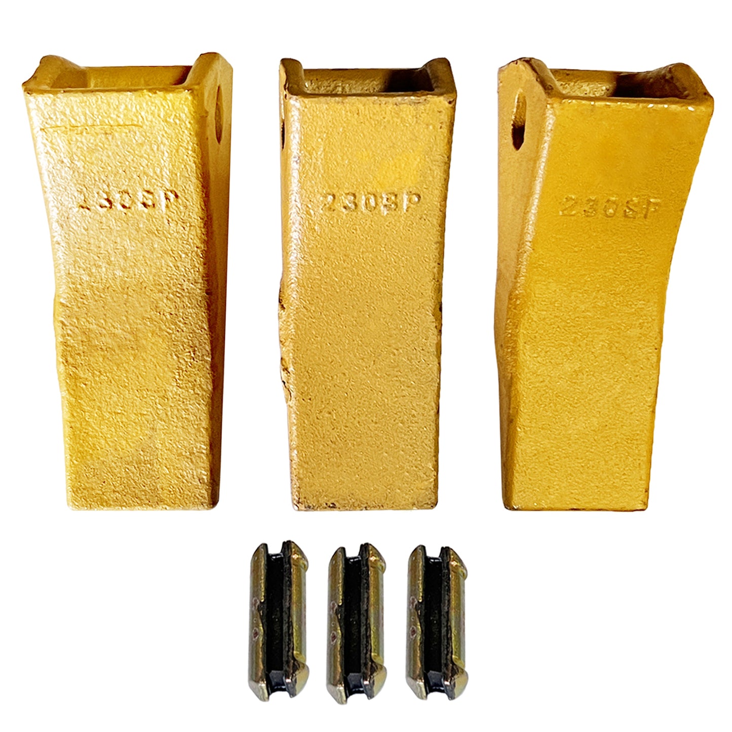 BDI WEAR PARTS 230SP Casting Backhoe Bucket Teeth with TF23P Flex Pin for 23 & 230 Series Skid Steer Loaders and Excavators - 3 Pack