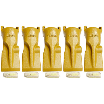 compare product BDI Wear Parts V23SYL Esco Style Dirt Bucket Teeth Digging Tooth with V23PN Pins - 5 Set