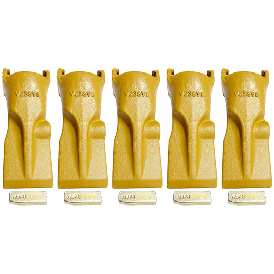 BDI Wear Parts V23SYL Esco Style Dirt Bucket Teeth Digging Tooth with V23PN Pins - 5 Set