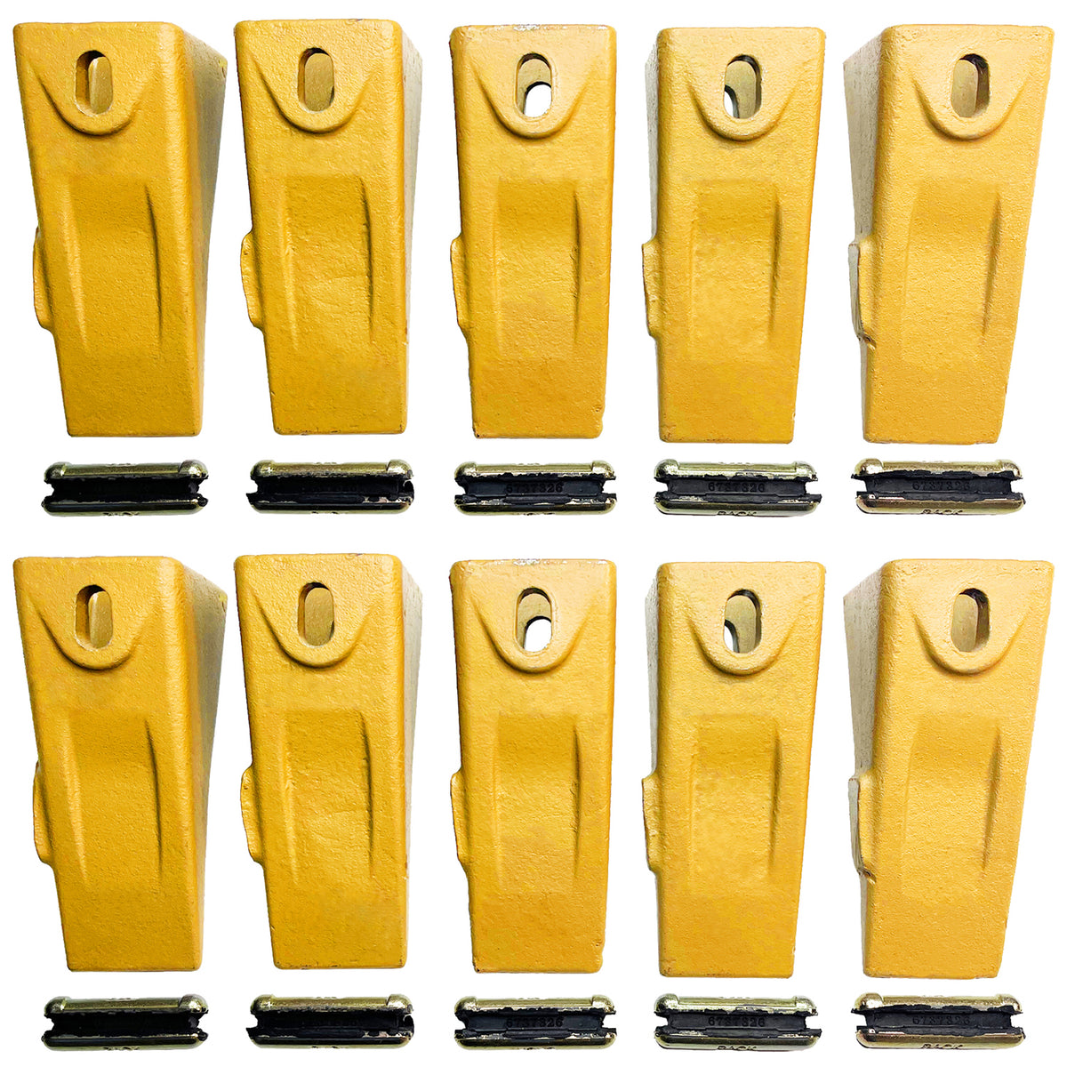 BDI Wear Parts 6737325 Bobcat Style Dirt Digging Bucket Teeth for Skid Steer and Mini Excavator Bucket Tooth with 6737326 Flexpins - 10 Pack