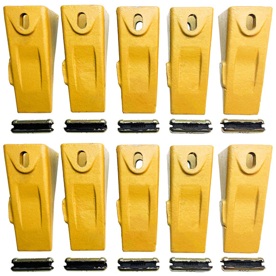 BDI Wear Parts 6737325 Bobcat Style Dirt Digging Bucket Teeth for Skid Steer and Mini Excavator Bucket Tooth with 6737326 Flexpins - 10 Pack