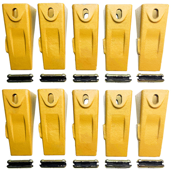 BDI Wear Parts 6737325 Bobcat Style Dirt Digging Bucket Teeth for Skid Steer and Mini Excavator Bucket Tooth with 6737326 Flexpins - 10 Pack