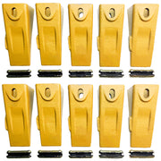 BDI Wear Parts 6737325 Bobcat Style Dirt Digging Bucket Teeth for Skid Steer and Mini Excavator Bucket Tooth with 6737326 Flexpins - 10 Pack