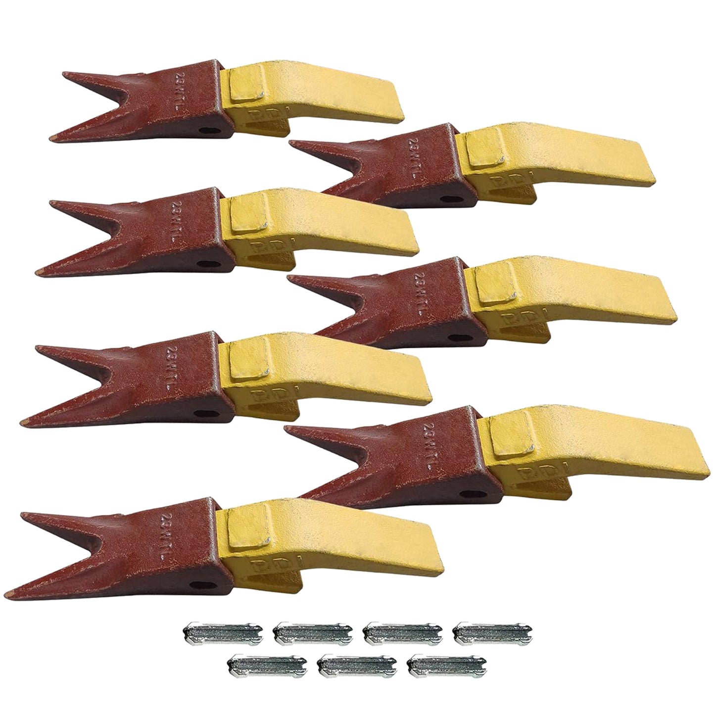 BDI Wear Parts Assembly U43792 Bucket Tooth Adapter +23 23WTL Bucket Teeth with TF23P Flex Pins/Weld on Bucket Teeth Compatible with Hensley Excavator