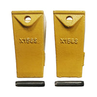 BDI Wear Parts X156S Short Dirt Teeth Hensley Style Bucket Teeth/Tooth with P156 Roll Pins - 2 Pack