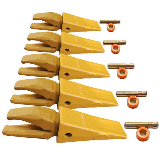 BDI Wear Parts Assembly Adapter 119-3204 Bolt On Shank / 1U3202 Excavator Bucket Teeth/Pin 8E6208 Retainer 8E6209, Caterpillar Bucket Tooth J200 Series - 5 Set