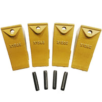 BDI Wear Parts X156S Short Dirt Teeth Hensley Style Bucket Teeth/Tooth with P156 Roll Pins - 4 Pack