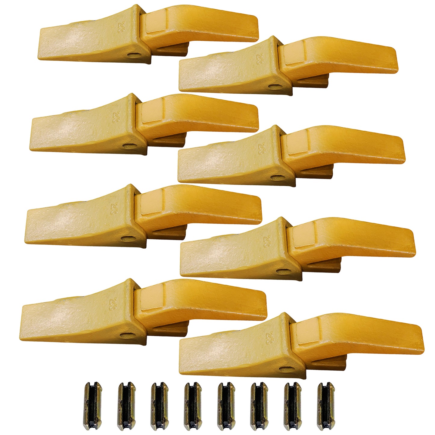 BDI Wear Parts Assembly U43792 Bucket Tooth Adapter + 23 230HX Bucket Teeth with TF23P Flex Pins/Weld on Bucket Teeth Compatible with Hensley Excavators