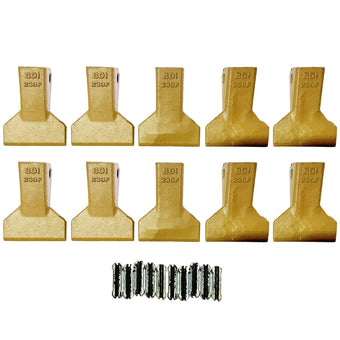 compare product BDI Wear Parts 230F Heavy Flare BDI Tooth Company Bucket Teeth + 23FP Flexpins for Mini Excavator Backhoe Loade - 10 Pack