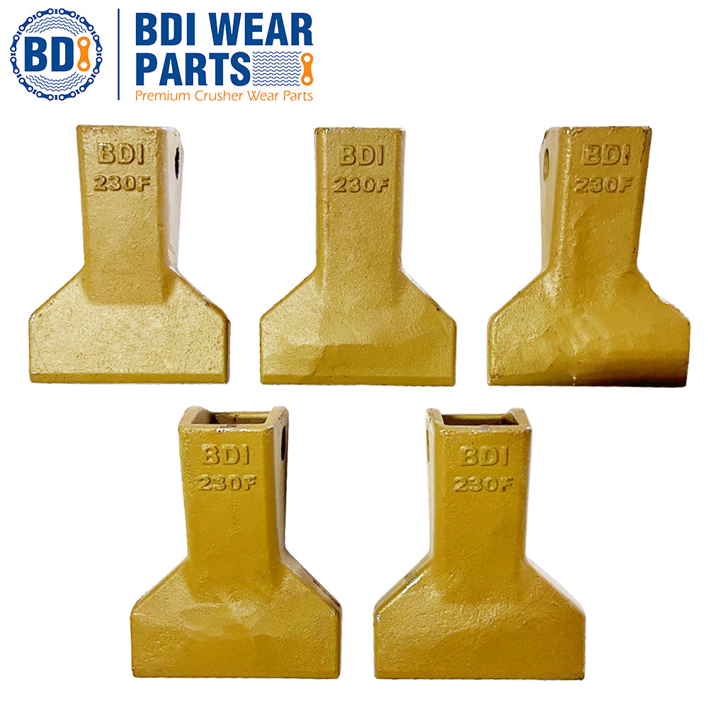 BDI Wear Parts 230F Heavy Flare BDI Tooth Company Bucket Teeth + 23FP Flexpins for Mini Excavator Backhoe Loade - 5 Pack