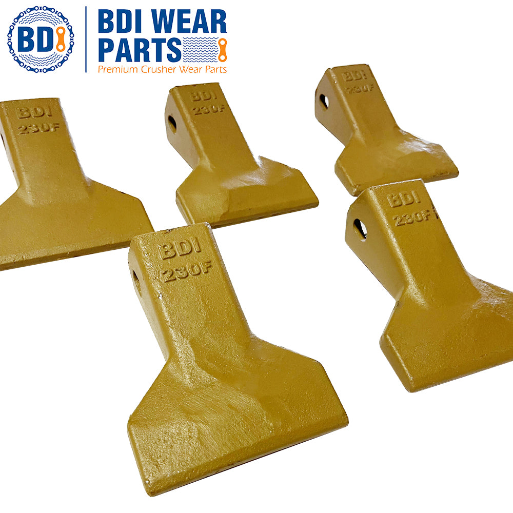 BDI Wear Parts 230F Heavy Flare BDI Tooth Company Bucket Teeth + 23FP Flexpins for Mini Excavator Backhoe Loade - 5 Pack