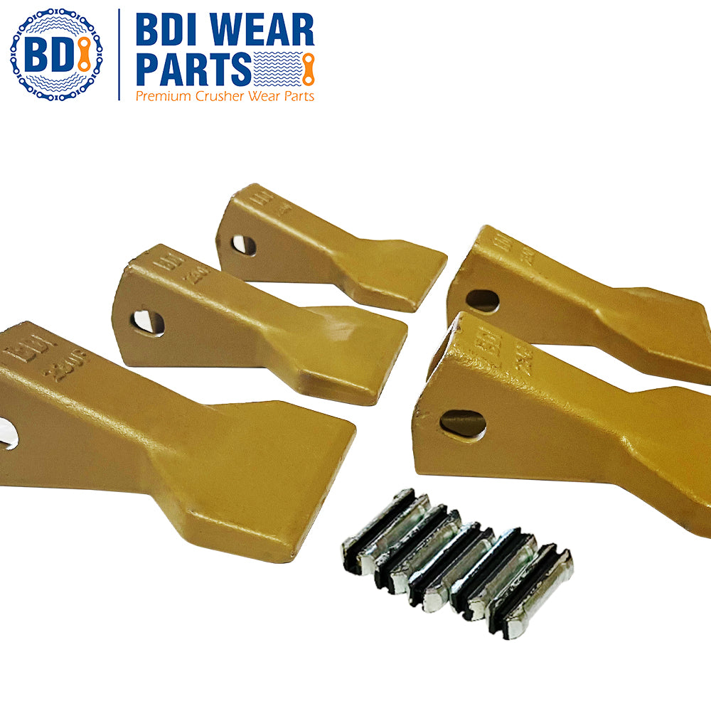 BDI Wear Parts 230F Heavy Flare BDI Tooth Company Bucket Teeth + 23FP Flexpins for Mini Excavator Backhoe Loade - 5 Pack