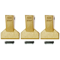 BDI Wear Parts 230F Heavy Flare BDI Tooth Company Bucket Teeth + 23FP Flexpins for Mini Excavator Backhoe Loade - 3 Pack
