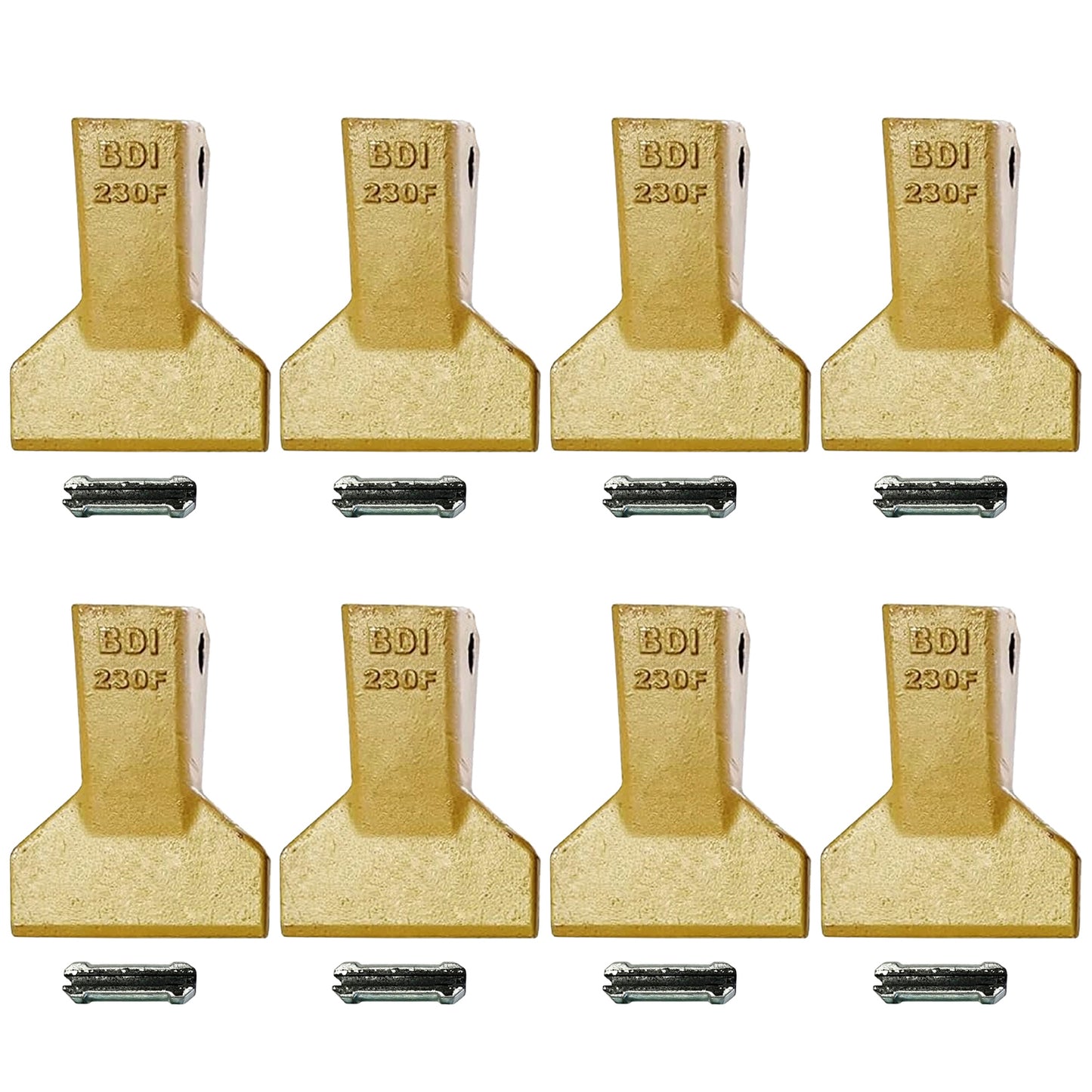 BDI Wear Parts 230F Heavy Flare BDI Tooth Company Bucket Teeth + 23FP Flexpins for Mini Excavator Backhoe Loade - 7 Pack