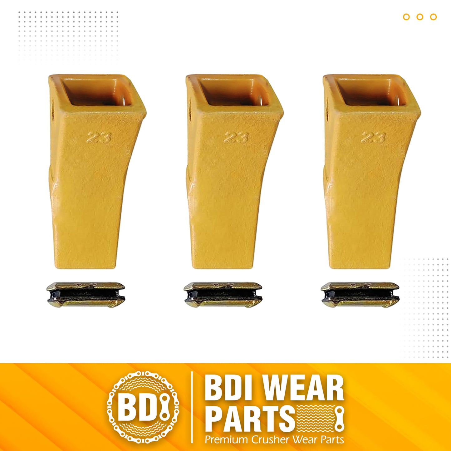 3 Pack 23 230HX Bucket Teeth Dirt Teeth JD Bucket Digging Teeth/Bucket Tooth& TF23P Flex Pins