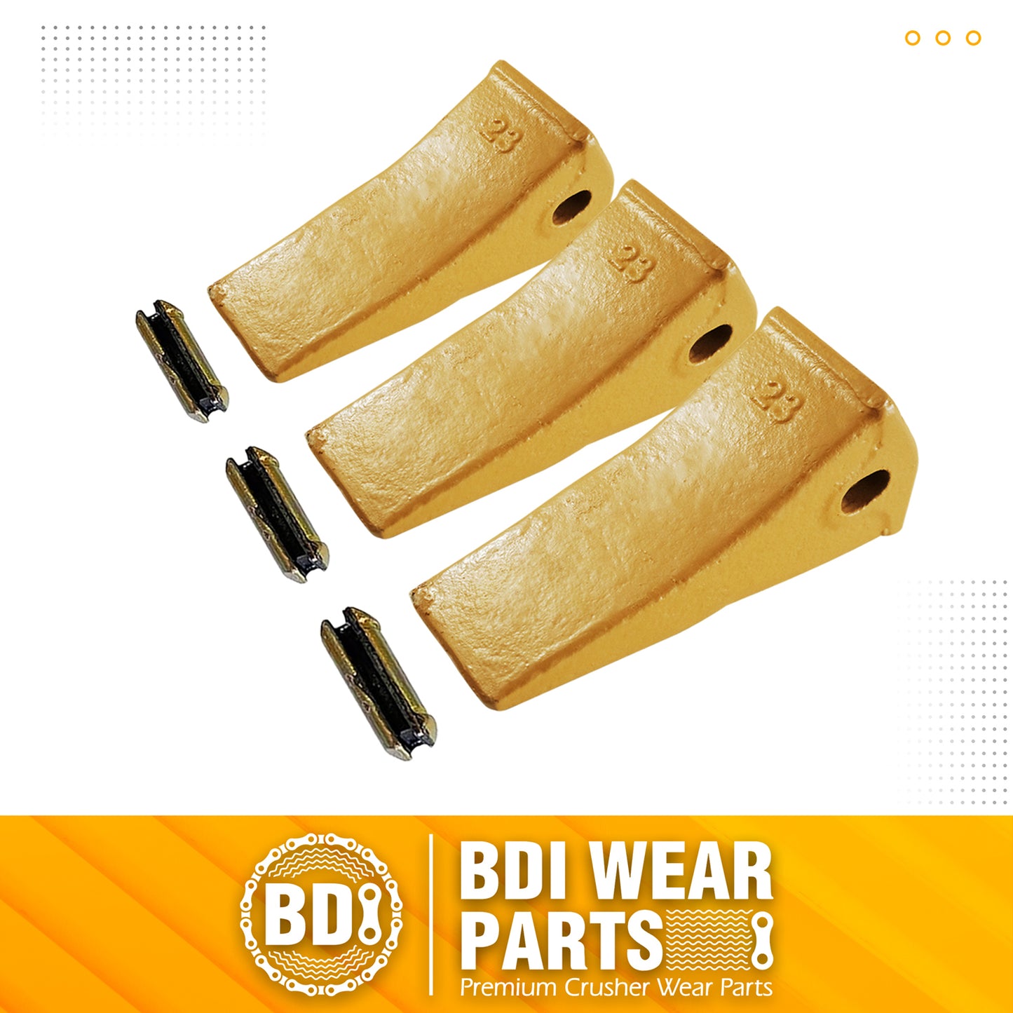 3 Pack 23 230HX Bucket Teeth Dirt Teeth JD Bucket Digging Teeth/Bucket Tooth& TF23P Flex Pins
