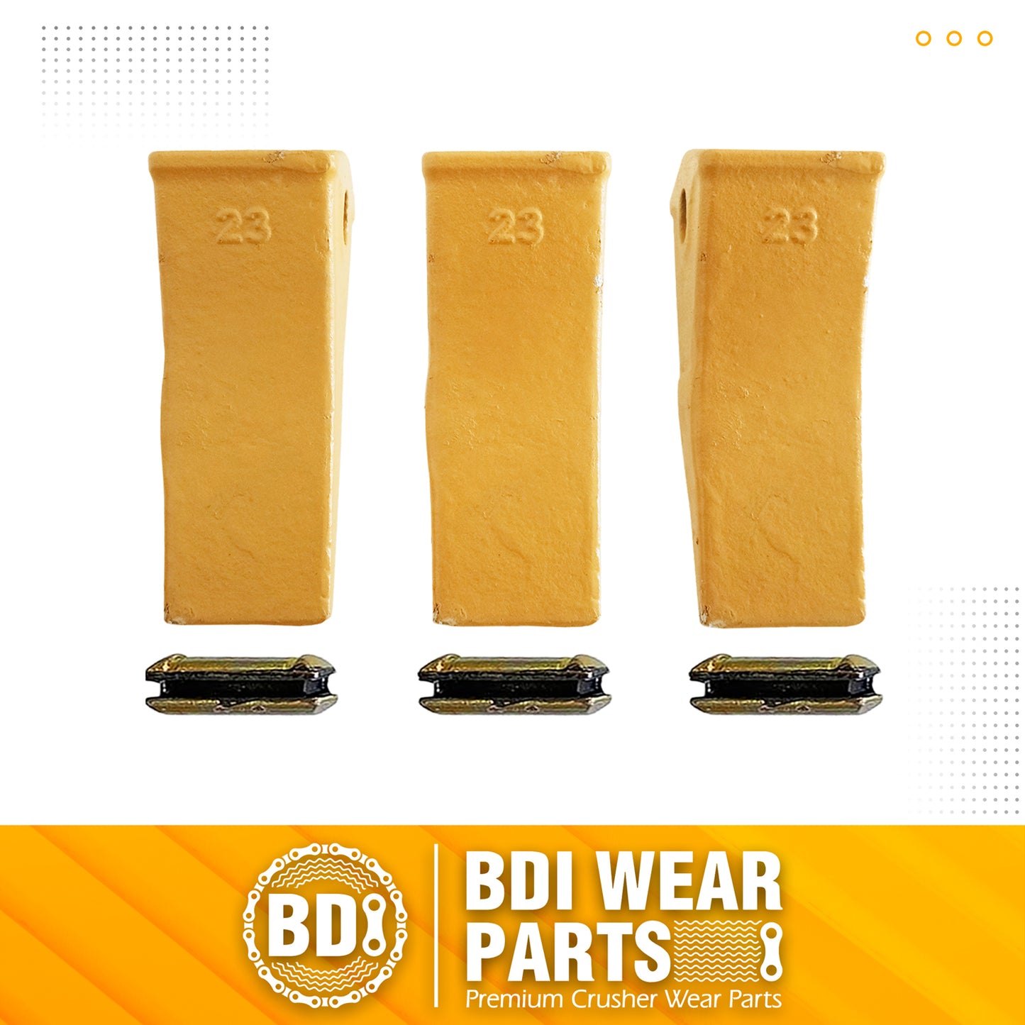 3 Pack 23 230HX Bucket Teeth Dirt Teeth JD Bucket Digging Teeth/Bucket Tooth& TF23P Flex Pins