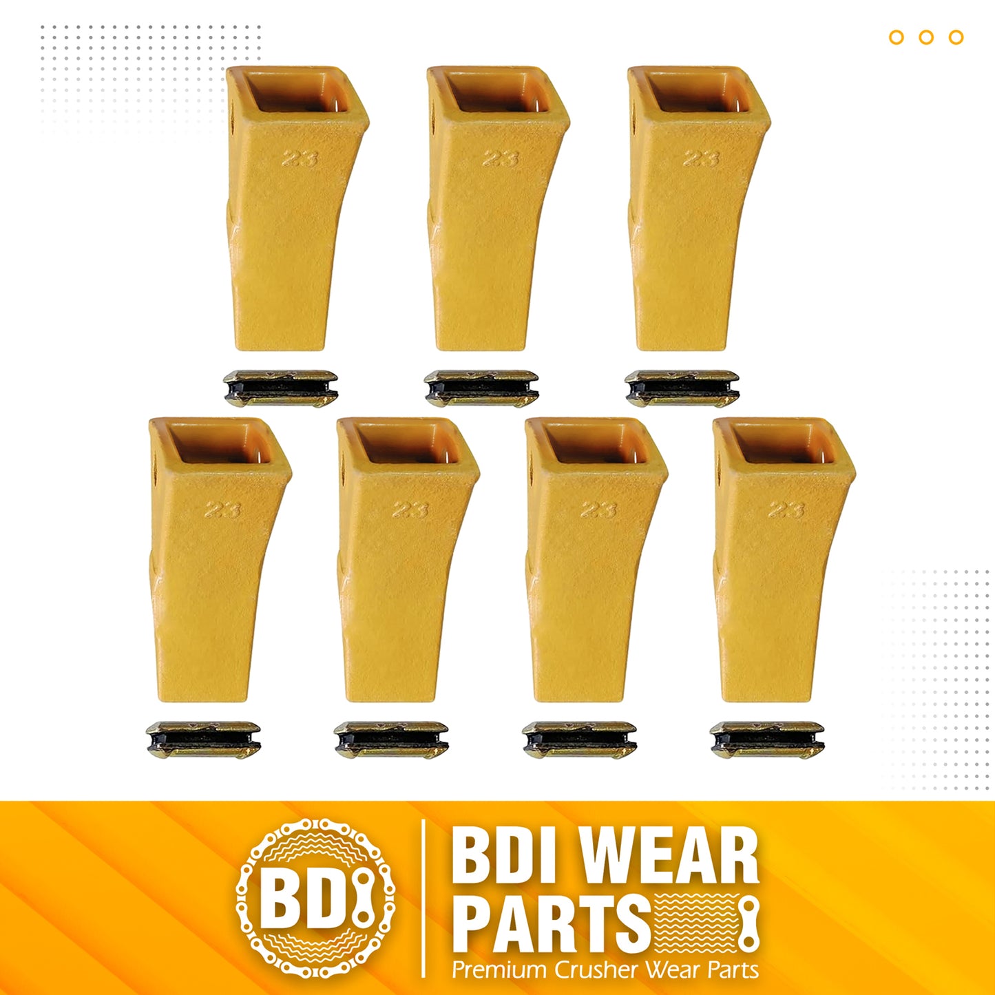 7 Pack 23 230HX Bucket Teeth Dirt Teeth JD Bucket Digging Teeth/Bucket Tooth& TF23P Flex Pins
