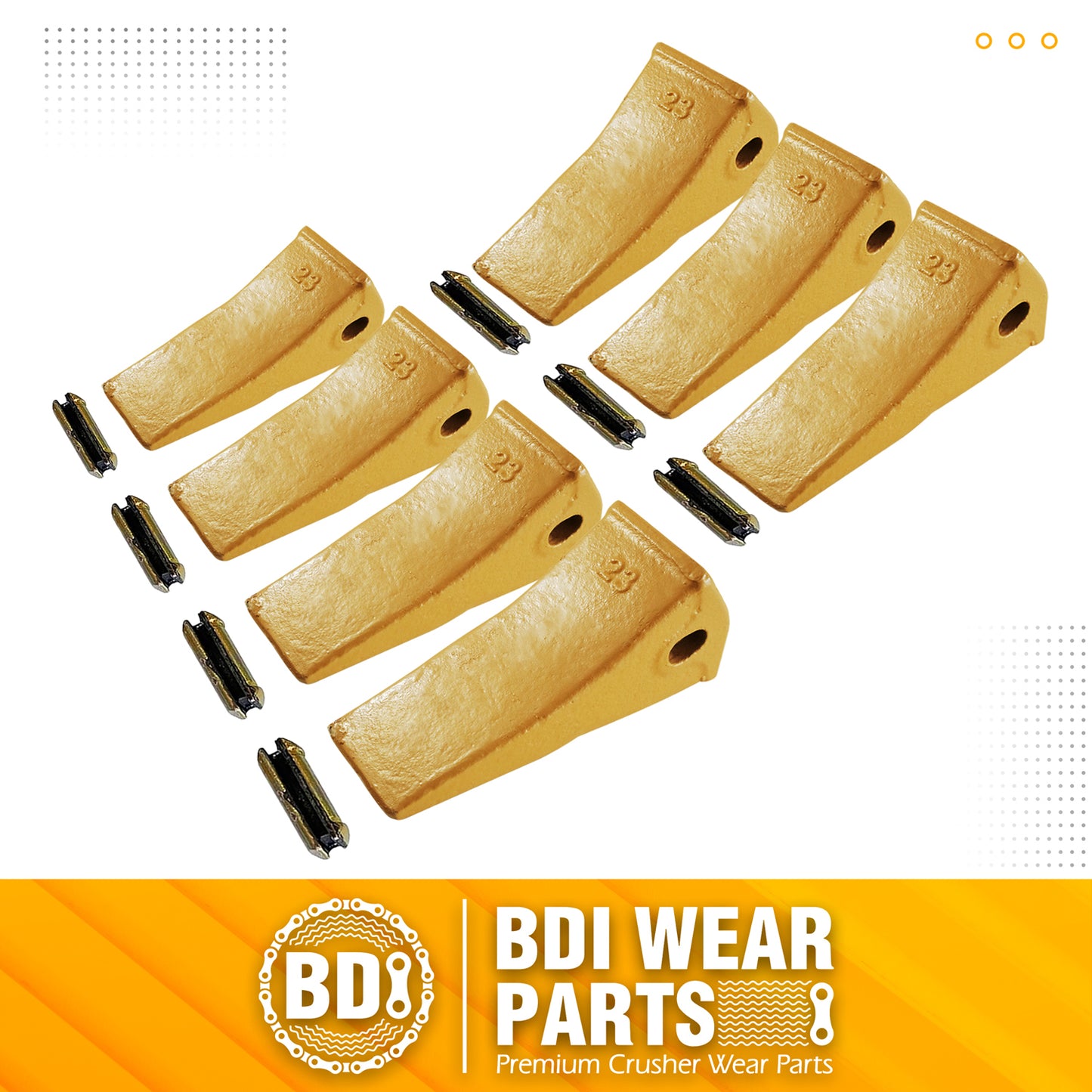 7 Pack 23 230HX Bucket Teeth Dirt Teeth JD Bucket Digging Teeth/Bucket Tooth& TF23P Flex Pins