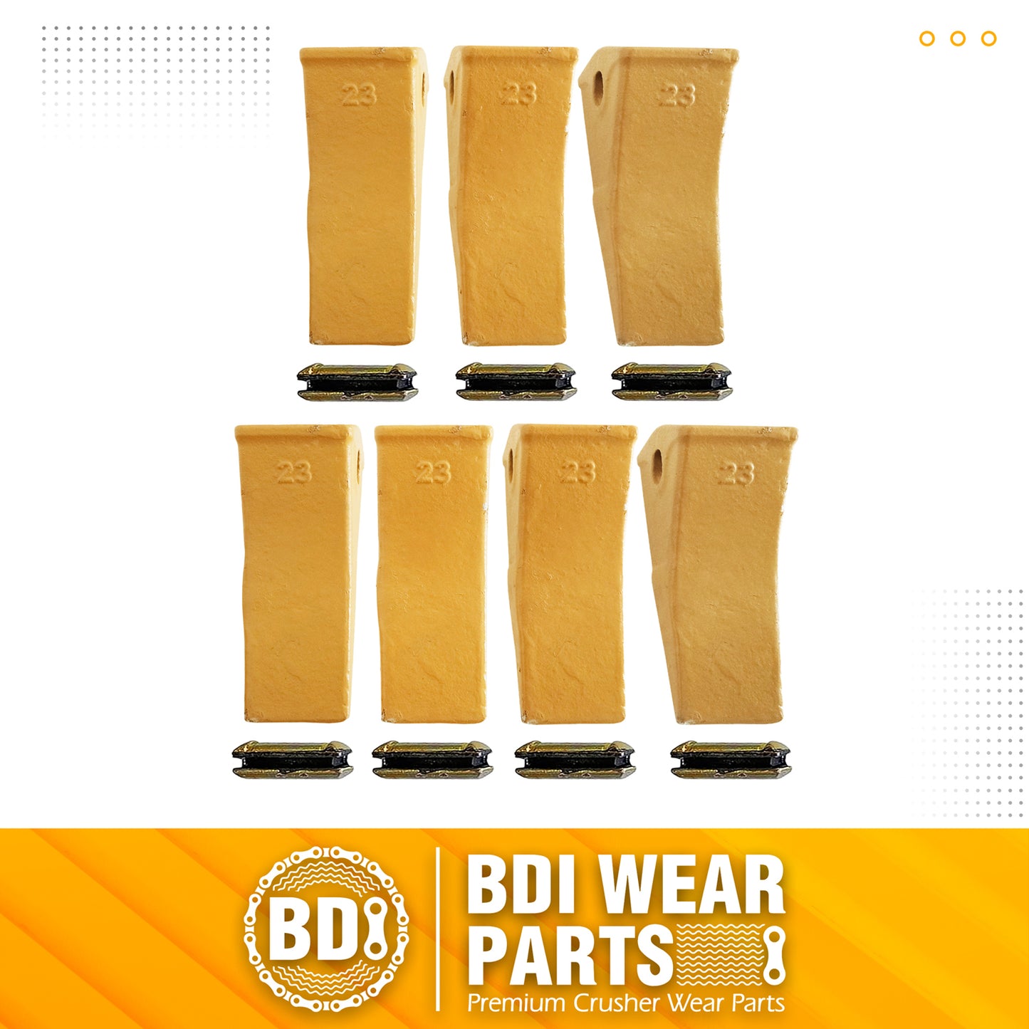 7 Pack 23 230HX Bucket Teeth Dirt Teeth JD Bucket Digging Teeth/Bucket Tooth& TF23P Flex Pins