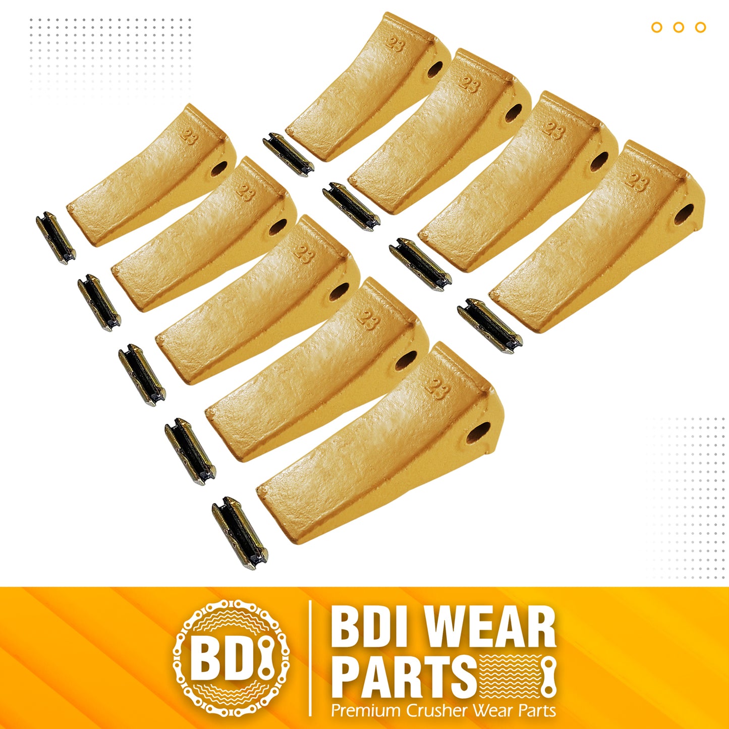 9 Pack 23 230HX Bucket Teeth Dirt Teeth JD Bucket Digging Teeth/Bucket Tooth& TF23P Flex Pins