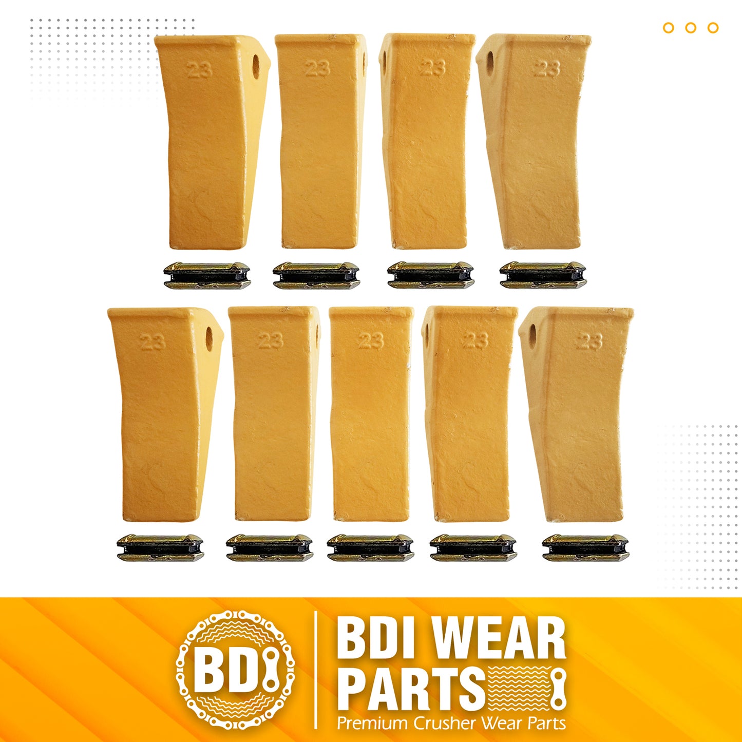 9 Pack 23 230HX Bucket Teeth Dirt Teeth JD Bucket Digging Teeth/Bucket Tooth& TF23P Flex Pins