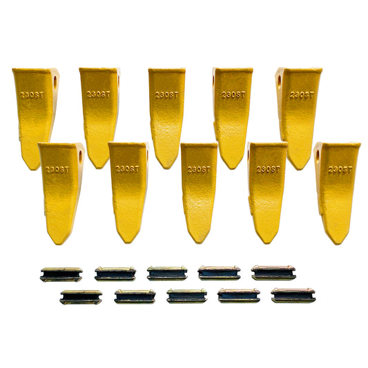 BDI Wear Parts 230ST Bucket Teeth 23 230 Series with TF23P Flex Pins for Mini Excavator - 10 Pack