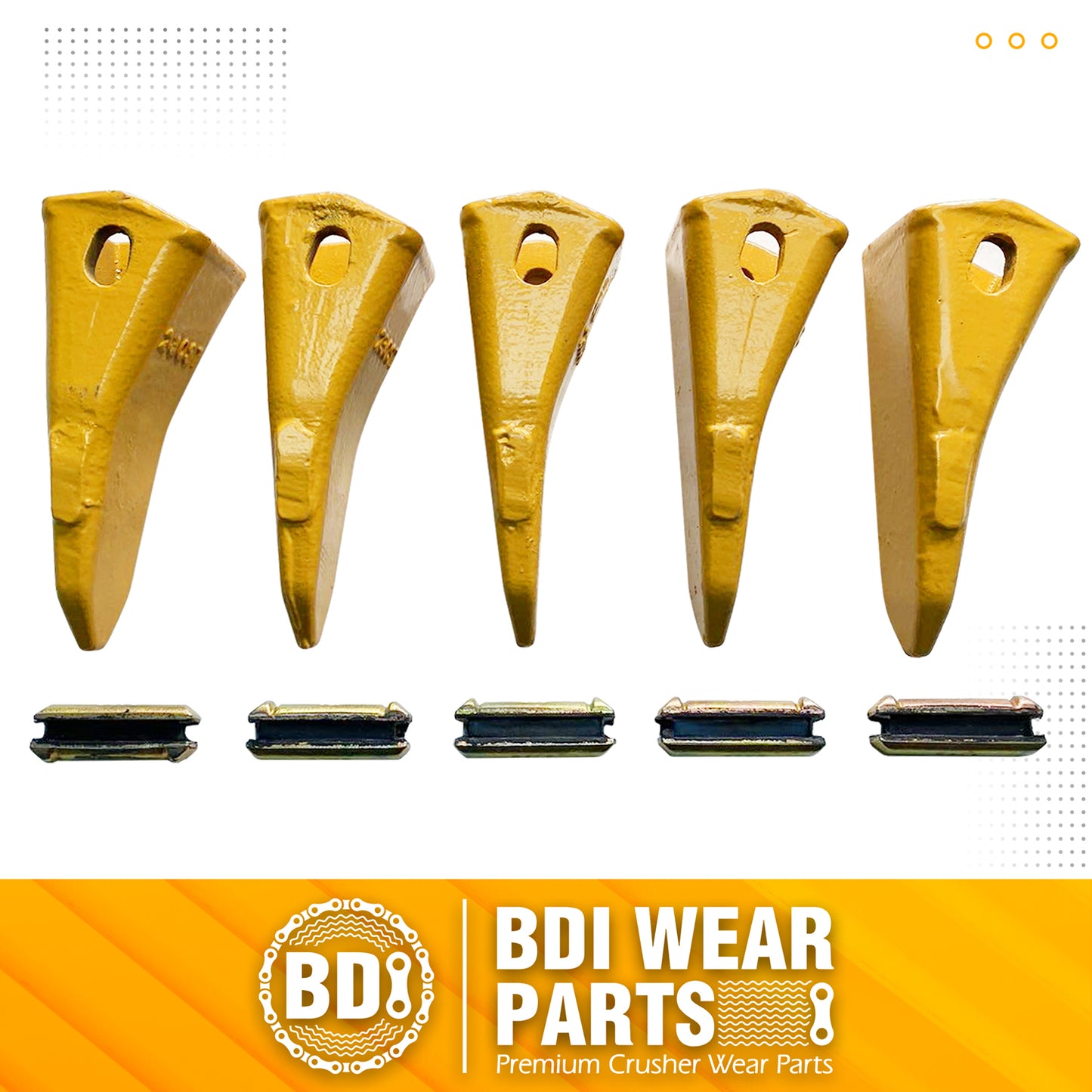 BDI Wear Parts 230ST Bucket Teeth 23 230 Series with TF23P Flex Pins for Mini Excavator - 5 Pack