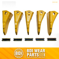 BDI Wear Parts 230ST Bucket Teeth 23 230 Series with TF23P Flex Pins for Mini Excavator - 5 Pack