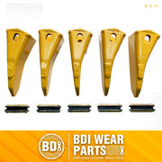 BDI Wear Parts 230ST Bucket Teeth 23 230 Series with TF23P Flex Pins for Mini Excavator - 5 Pack