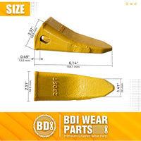 BDI Wear Parts 230ST Bucket Teeth 23 230 Series with TF23P Flex Pins for Mini Excavator - 10 Pack