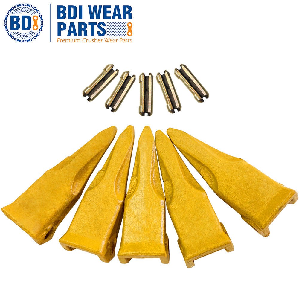 BDI Wear Parts Claw Twin Bucket Teeth 230T Bucket Teeth with 23FP Flexpins 5 Pack BDI Tooth 230 Series Teeth