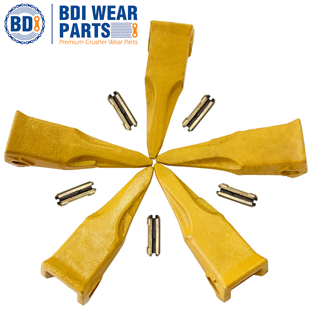 BDI Wear Parts Claw Twin Bucket Teeth 230T Bucket Teeth with 23FP Flexpins 5 Pack BDI Tooth 230 Series Teeth