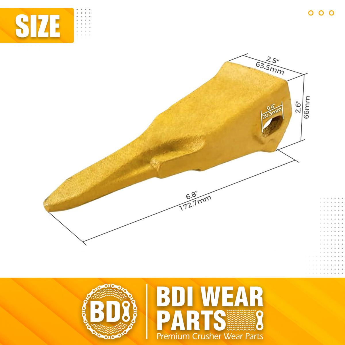 BDI Wear Parts Claw Twin Bucket Teeth 230T Bucket Teeth with 23FP Flexpin Forged BDI Tooth 230 Series Teeth - 9 Pack