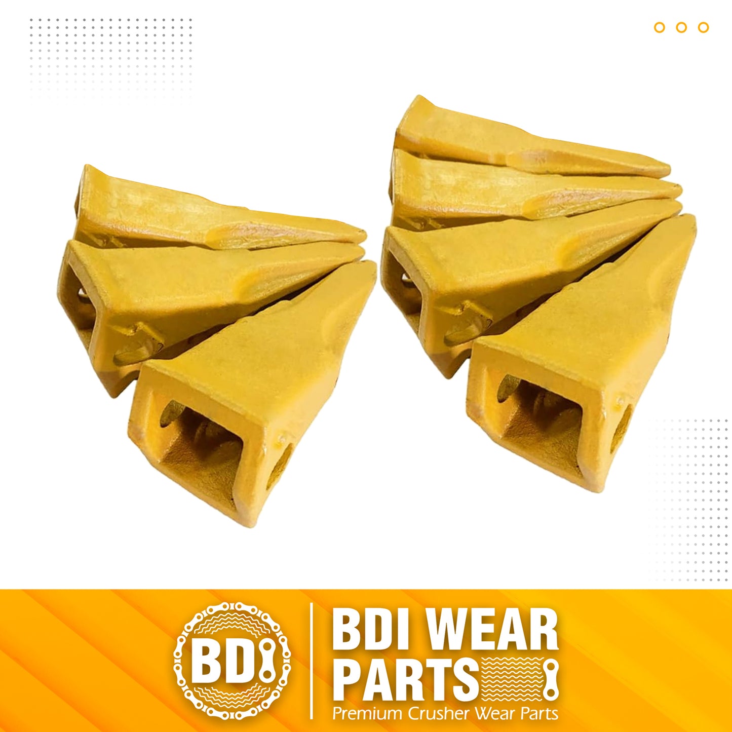 BDI Wear Parts Claw Twin Bucket Teeth 230T Bucket Teeth with 23FP Flexpin Forged BDI Tooth 230 Series Teeth - 7 Pack