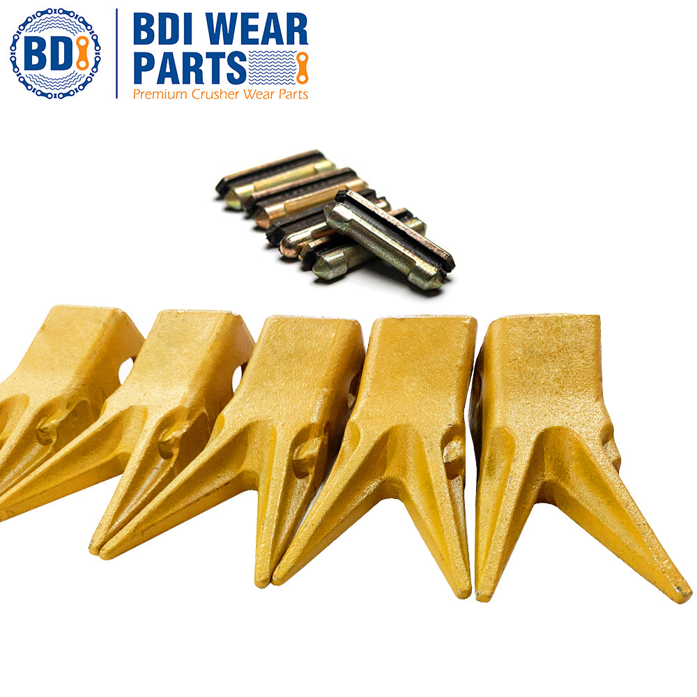 BDI Wear Parts 230WT Twin Tiger Bucket Teeth Replacement Bucket Digging Teeth/Bucket Tooth & 23FP Flex Pins - 5 Pack