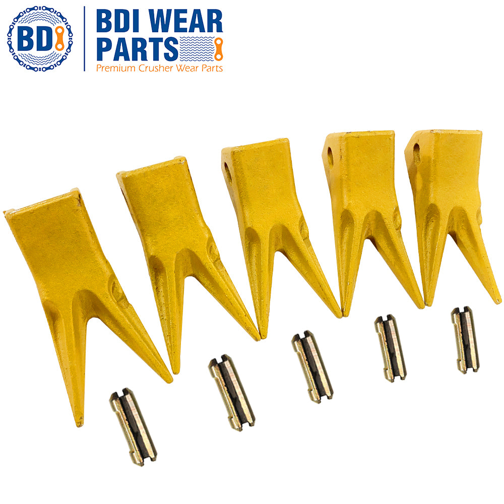 BDI Wear Parts 230WT Twin Tiger Bucket Teeth Replacement Bucket Digging Teeth/Bucket Tooth & 23FP Flex Pins - 5 Pack