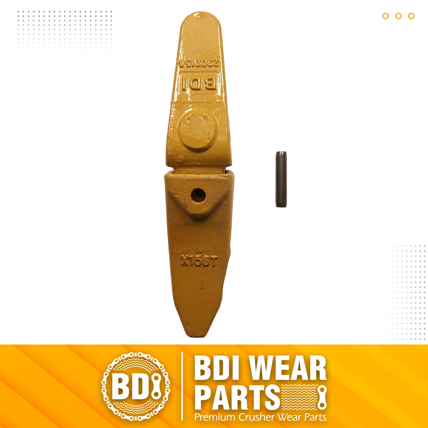 BDI Wear Parts Assembly 230X156 Backhoe Shank / X156T Bucket Teeth / P156 Flex Pin for Mini Excavator - 1 Set